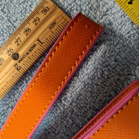 SHIRALEAH Flaws Large Envelope Clutch Tangerine Vegan Leather with 9" wristlet… - Picture 5 of 8